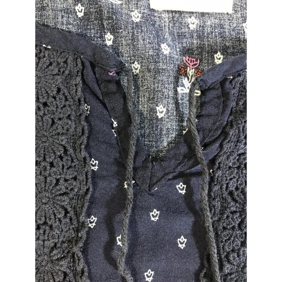 Junior Women’s Small Wild Blue Sadie Robertson Peasant Blouse Top - 3/4 Sleeves - Picture 5 of 11